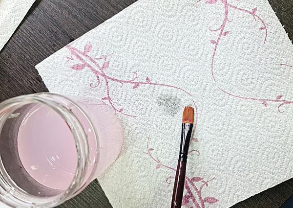 rinse the brush and dab on paper towel